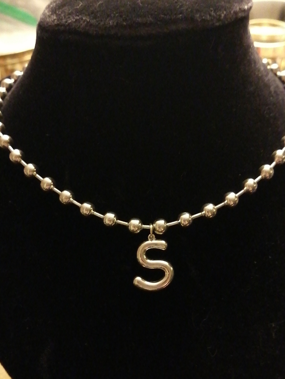 Icing Silver Tone Beaded Pendant Necklace 23.5" Long